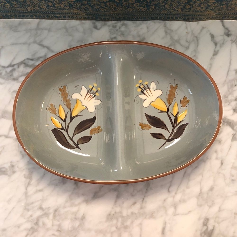 Vintage Stangl Pottery Golden Harvest Divided Dish